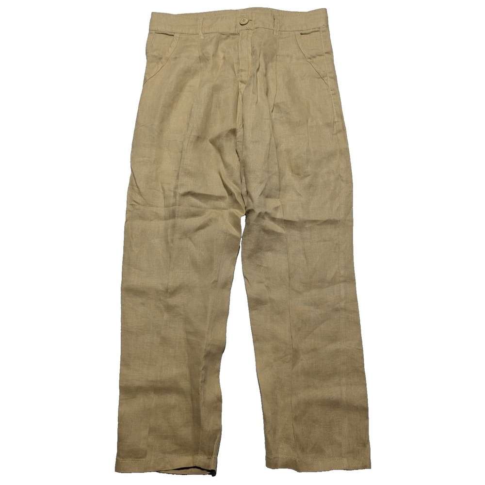 UNITED COLORS OF BENETTON LINEN Khaki Capri Pants -‎ Women Size 2